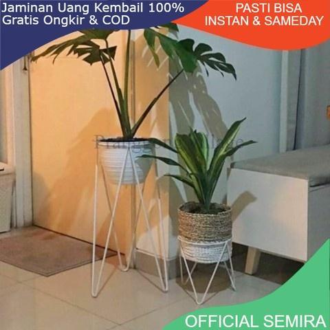 Standing Pot Bunga Model V / dudukan pot besi DIAMETER 20CM TINGGI 50