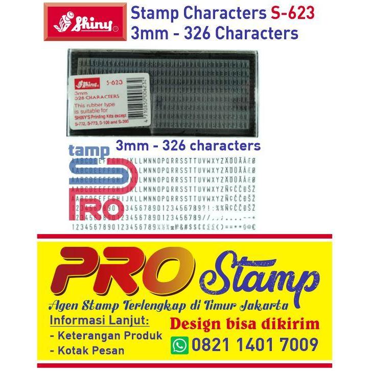 Stempel Shiny Characters Huruf & Angka