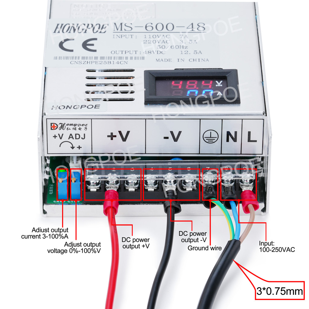 500W 600W 1000W 1500W Digital Display Power supply 0-60V 72V 85V 90V 100V 110V 150V 200V Adjustable