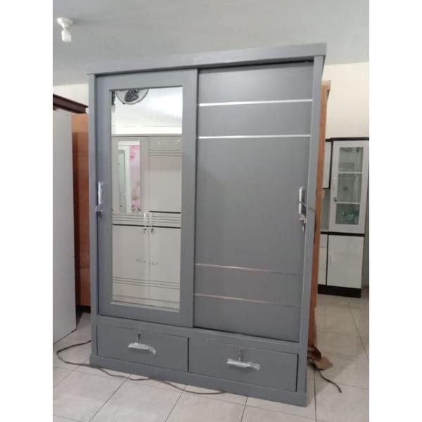 Lemari kayu solid HPL, Pintu sliding sorong, 150x50x200, Medan