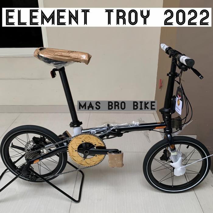 element troy 2022 troy x 10 speed sepeda lipat not fnhon gust pacific - Black 2022
