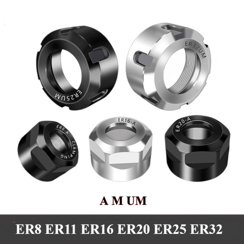 1PCS ER Nut Collet Nut ER8 ER11 ER16 ER20 ER25 ER32 A M UM NUT Spring Collect Nut Clamping CNC