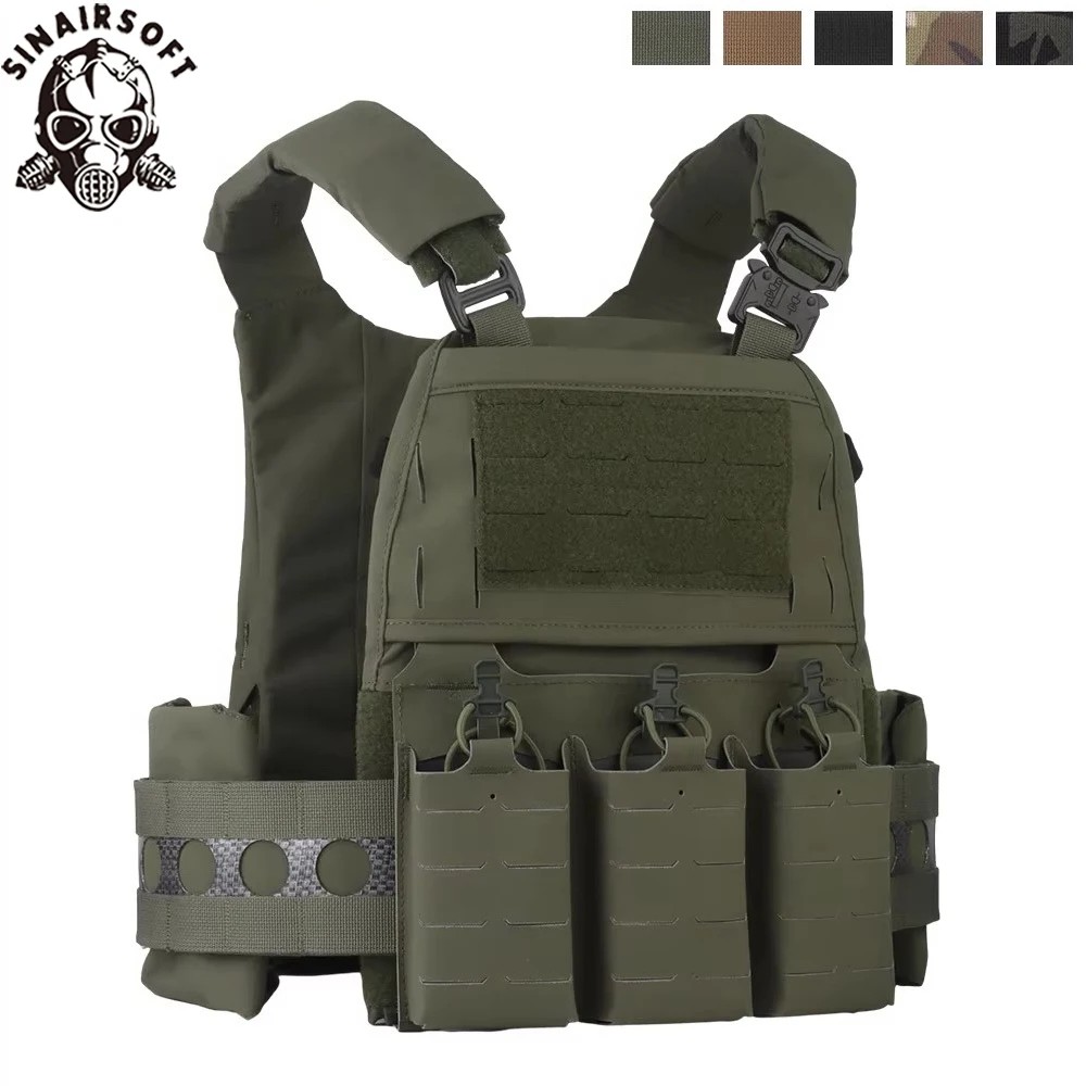 Sinairsoft Tactical Fcpc V5 Plate Carrier Ferro Style Quick Release Vest Triple 556 Magazine Pouch