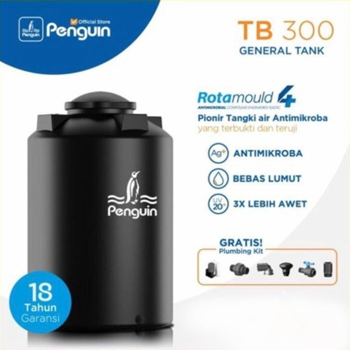 Toren Tandon Tangki Air 3000 Liter Tb300 Penguin - Hitam