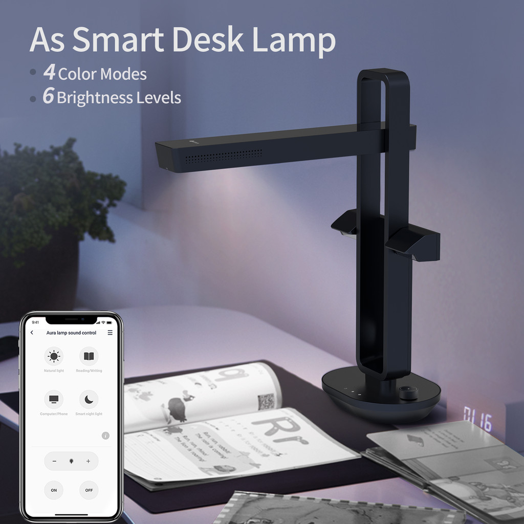 CZUR Book Scanner Aura Pro Portable Document Scanner 14MP Max A3 Size with Smart OCR Led Table Desk