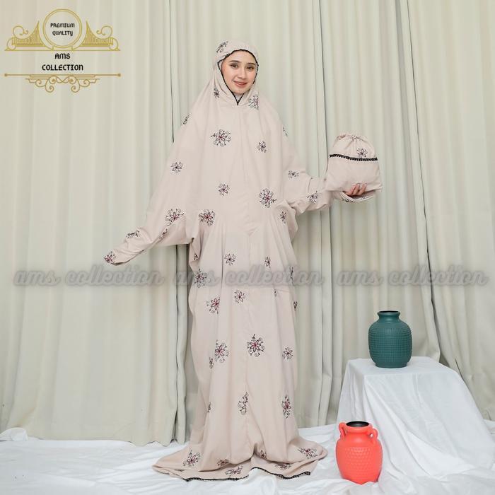 SIAPKIRIM Mukena Terusan Full Bordir Katun Premium Azzahra READY STOCK