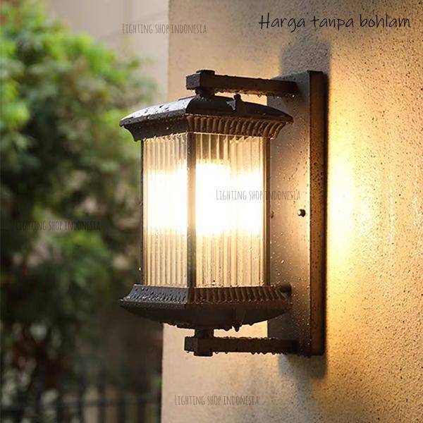 Lampu Dinding outdoor Kaca Kristal Authentic lampu taman waterproof