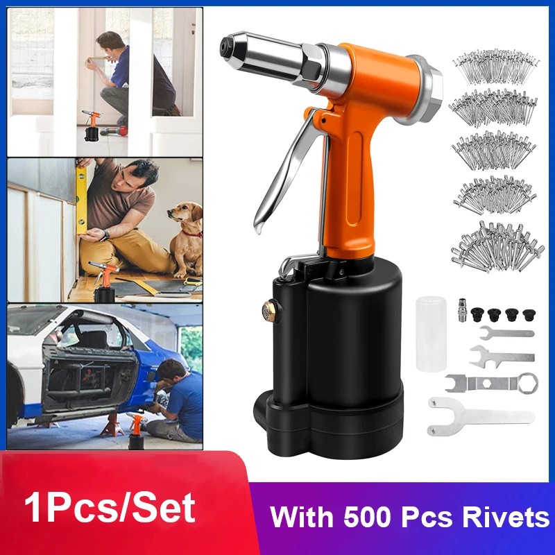 Industrial Pneumatic Rivet Nut Gun Heavy Duty Air Riveter Rivet Gun Self-plugging Riveting Hand Tool
