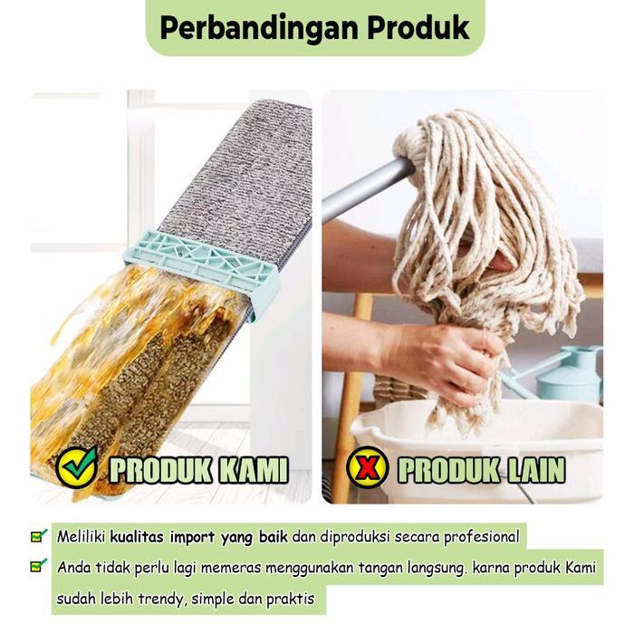 Alat Pel Lantai Tarik Ultra Mop / Flat Ultra Mop Cleaning / Alat Pel Lantai Tarik Praktis