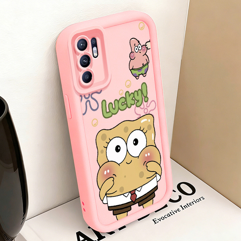 Casing Hp untuk OPPO Reno 6 4G Reno 6 5G Case Patrick Star Karakter imut Kasing silikon Cesing Diffe