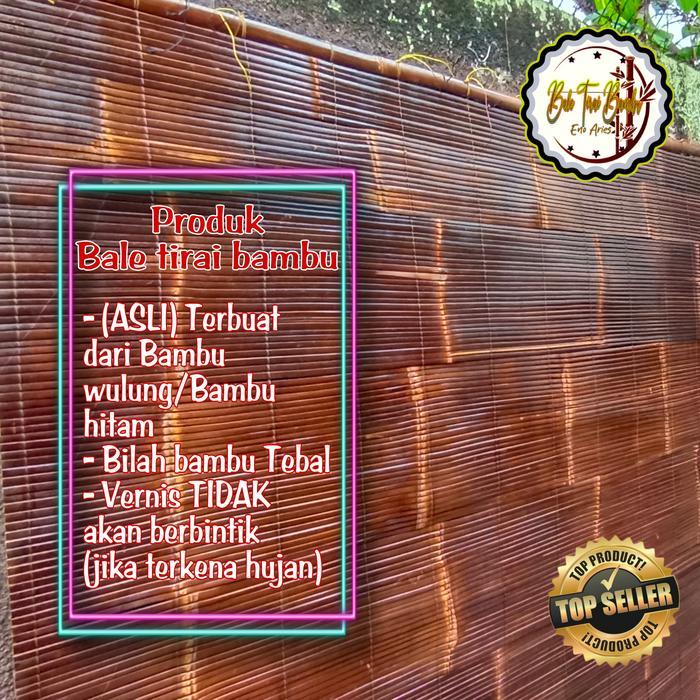 KREY BAMBU,TIRAI BAMBU,KREI BAMBU hitam kulit sudah vernis dan katrol