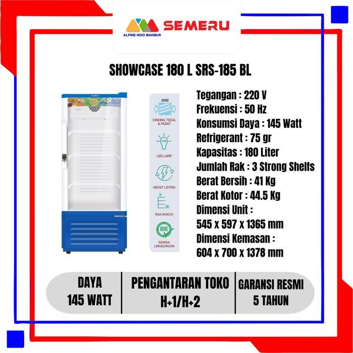 SHOWCASE SANKEN KULKAS MINUMAN GARANSI RESMI FREE PENGANTARAN MAKASSAR - 180 LITER SRS-185 BL BLUE