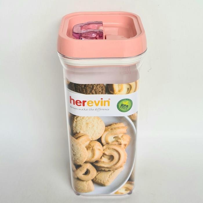 Herevin Toples Canister Acrylic Segi 1,5 Liter Tutup Vacuum