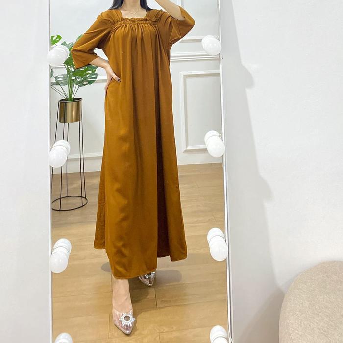 [Daster Paula Polos - Rayon Twill Rayon Tebal] Daster Gamis Dress Rayon Tebal Jumbo Cantik Adem