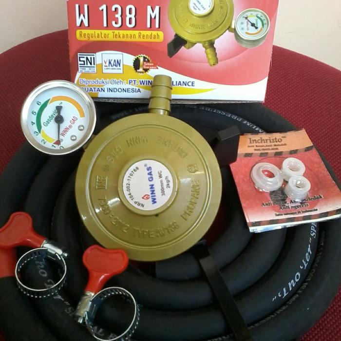 Regulator Otomatis Winn gas Gold 138 Selang kompor 3 lapis 500 psi
