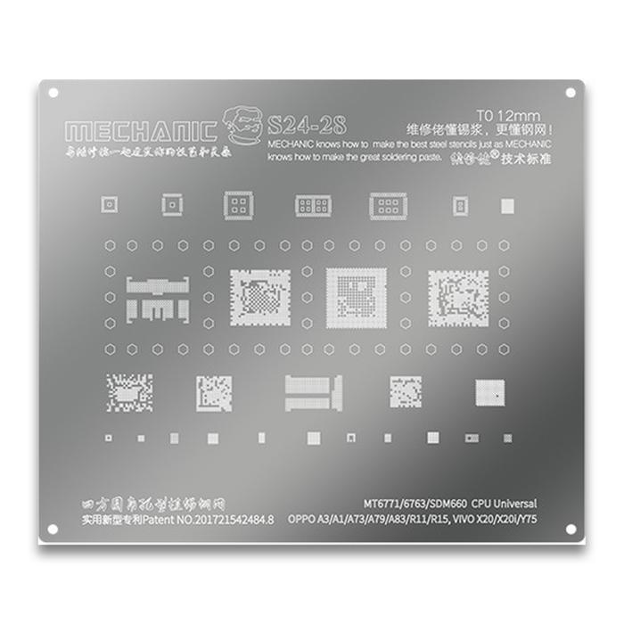 CETAKAN IC MECHANIC S24-28 0.12MM MT6771/6763/SDM660 CPU OPPO A3/A1