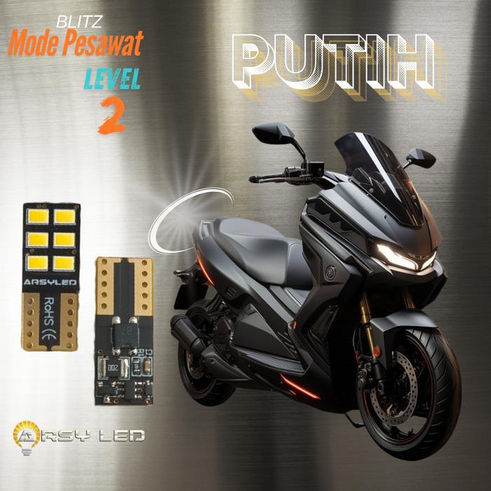 "New" ARSY LED Blitz Mode Pesawat Lampu Plat Nomor Motor Nmax Turbo Neo Aerox Beat Vario Old