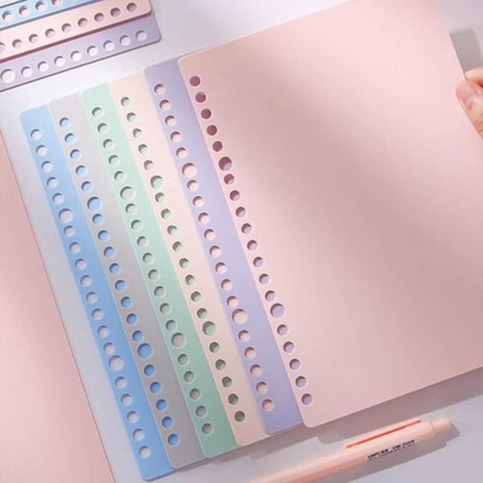 Kertas Binder Warna Isi 25 Lembar Looseleaf Hijau Biru Kuning Pink Putih untuk Organisasi Dokumen