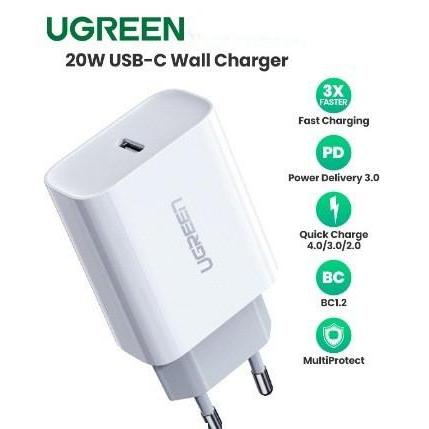 UGREEN Adaptor Kepala Charger MFI PD 20W Fast Charging Type C Output