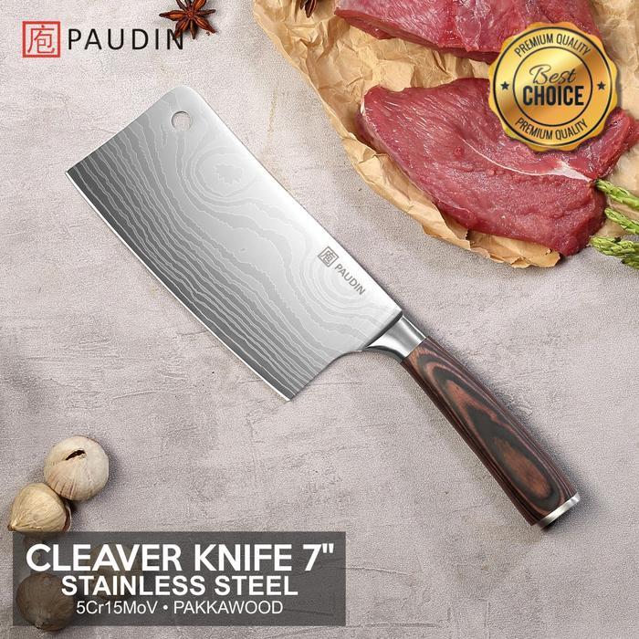 Pisau Dapur Paudin N11 Premium Cleaver Knife Golok 7" Stainless Steel