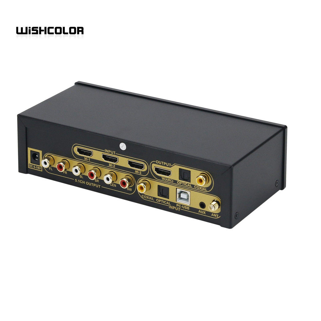 Wishcolor 5.1 Audio Decoder Dac Usb Sound Card Bluetooth Receiver 5.1Ch Digital Audio System Ud951B