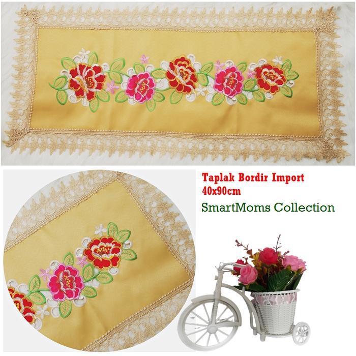 TERLARIS! TAPLAK MEJA TAMU BORDIR PREMIUM /TAPLAK MEJA RENDA GOLD