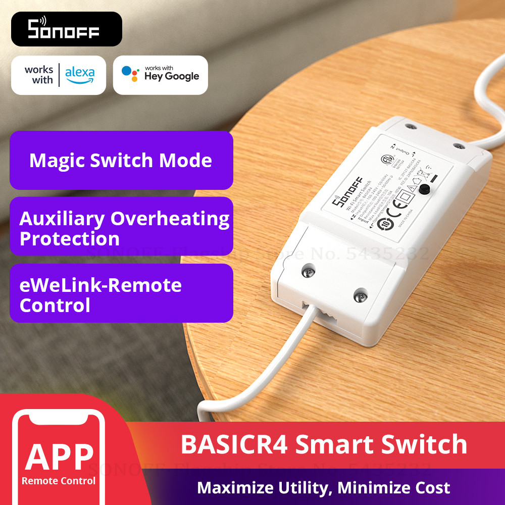 Sonoff Basicr4 Wifi Switch Smart Home Relay Light Switch Unrsal Breaker Timer Ewelink Remote Control