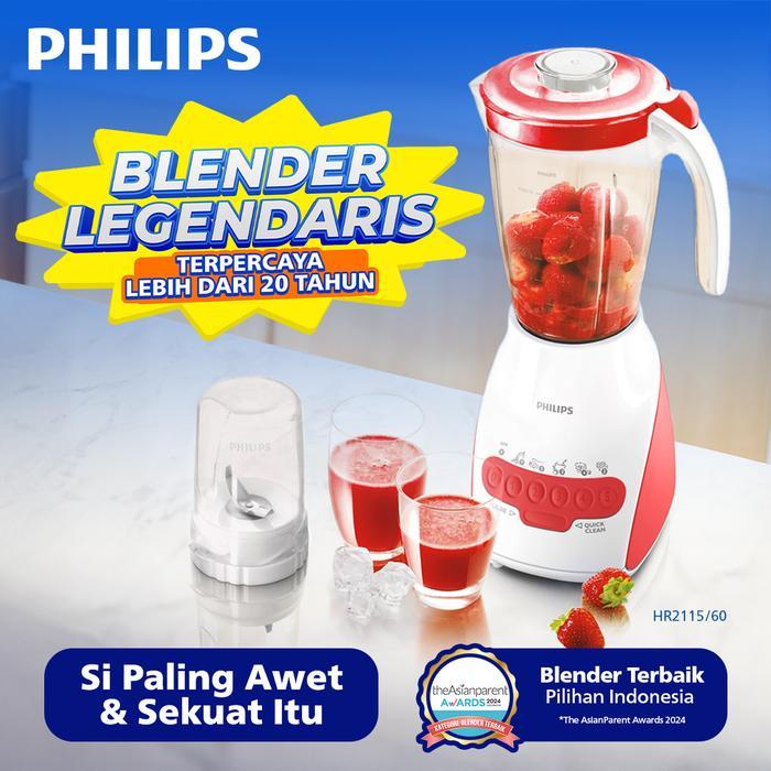 PROMO Philips Blender HR2115/60 - Blender 2 liter - Blender Philips jar plastik 350 W - Merah