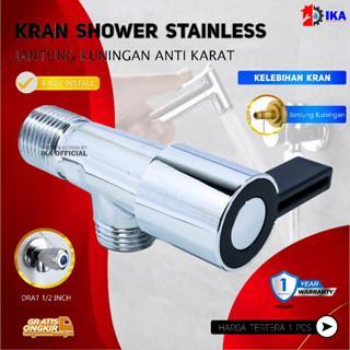Stop Kran Toilet Keran Shower Bidet Wastafel / Stop Kran Shower Stainless Jantung Kuningan - 1/2