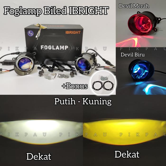 JTTOP" IBRIGHT SEPASANG LAMPU BILED FOGLAMP 3 INC NEW ORIGINAL C990 BLUE LENS FOGLAMP TOYOTA DAN