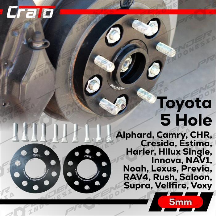 Wheel Adaptor Velg Spacer Aluminium - 5 Hole - Toyota - 5-114.3-60.1 5mm 10mm 15mm 20mm 25mm 30mm -