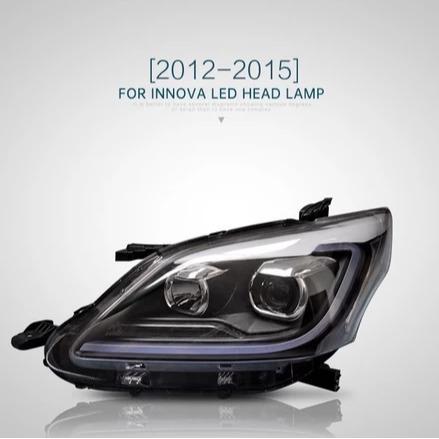 YZ Head Lamp Toyota Innova 2012-2015 Sequential - Projector Black Housing - Head Lamp Only