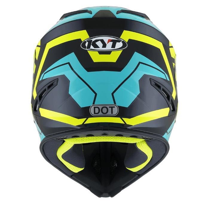 Helm Cross Kyt Jumpshot #3 - Black Yellow Fluo / Aqua Blue