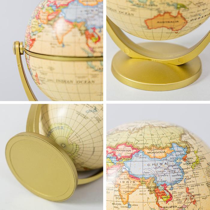 Globe Pajangan Miniatur Bola Dunia Atlas Ornamen Dekorasi Ukuran Kecil Diameter 10,6 Cm