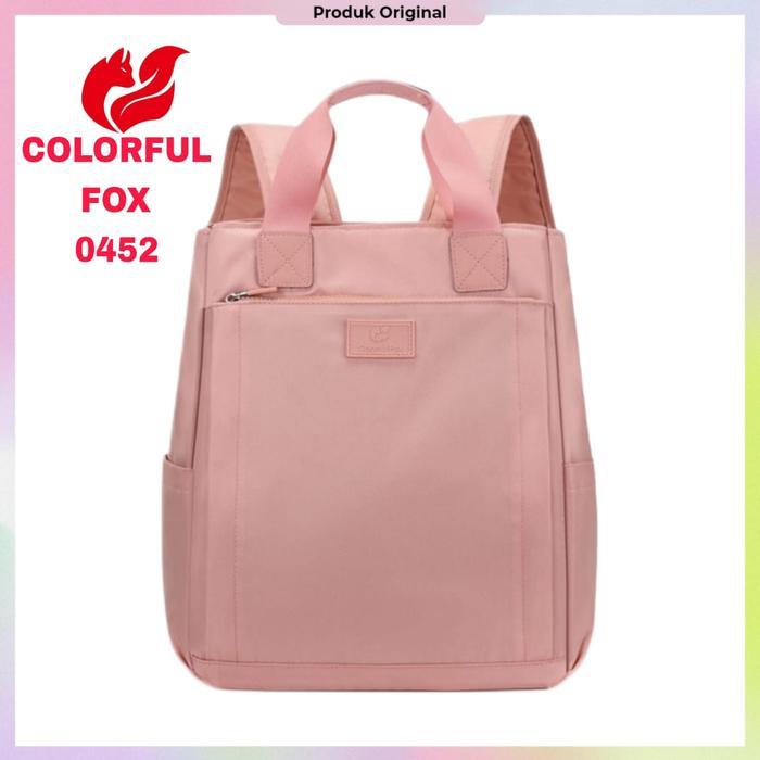 Colorful fox ori - Tas ransel colorful fox 0512 tas nilon anti air tas ransel wanita backpack wanita