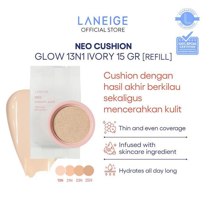 Laneige Neo Cushion Glow Refill 15Gr - Mencerahkan, Wajah, Cushion