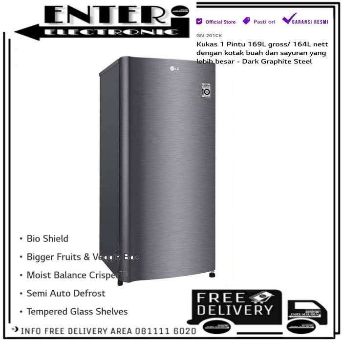 LG GN201CK - LEMARI ES 1 PINTU LG 169L 164L KULKAS 1 PINTU LG GN 201CK