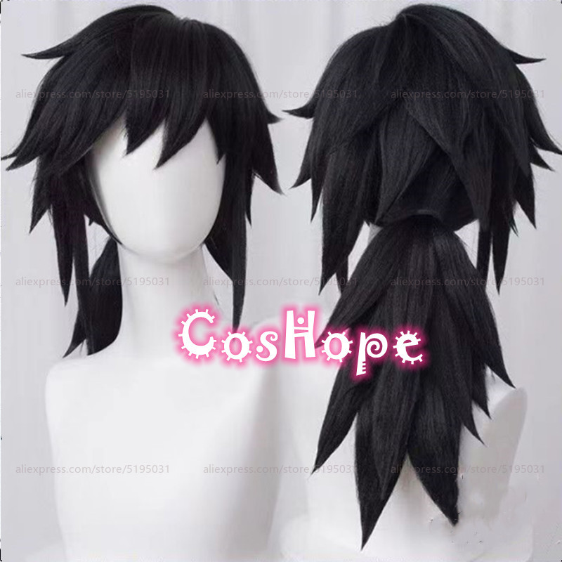 Tomioka Giyuu Cosplay Wig Cosplay Black Wig Cosplay Anime Wig Heat Resistant Synthetic Wigs