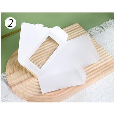 10Pcs Paper Sandwich Box 12Cm / Box Packing Sandwich / Kemasan Sandwich Segitiga Foodgrade