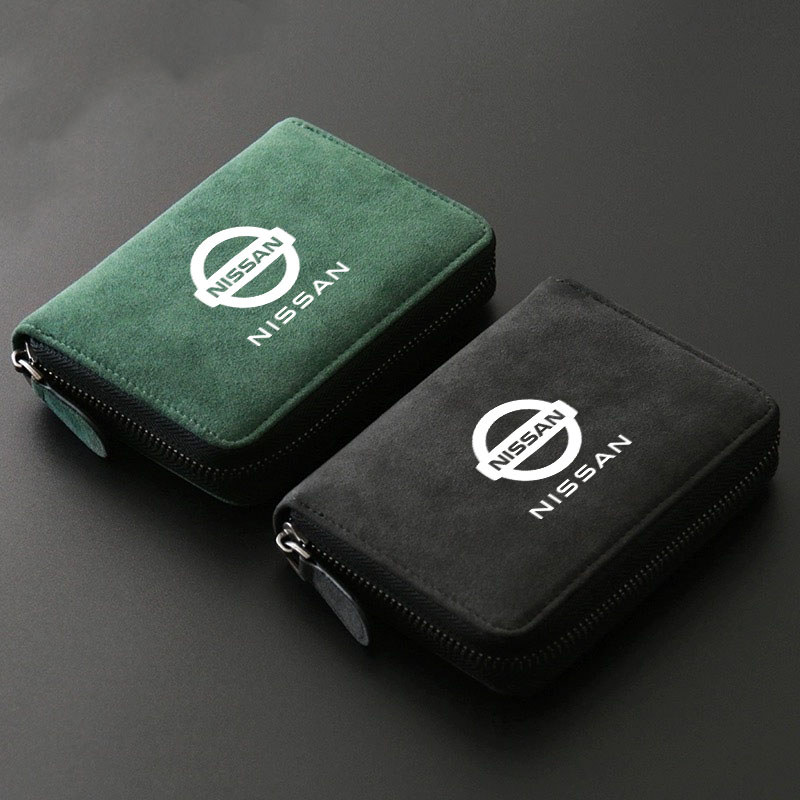 Car Card Holder Zipper Wallet Solid Coin Pursed Key Bags for NISSAN Maxima Altima Versa Sentra Sunny