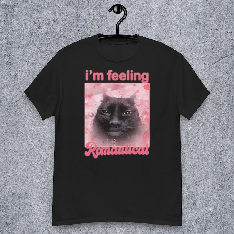 Im Feeling Romantical Funny Cat Printed Summer Tee Shirt Gift For Woman Cursed Cats T-Shirt Silly
