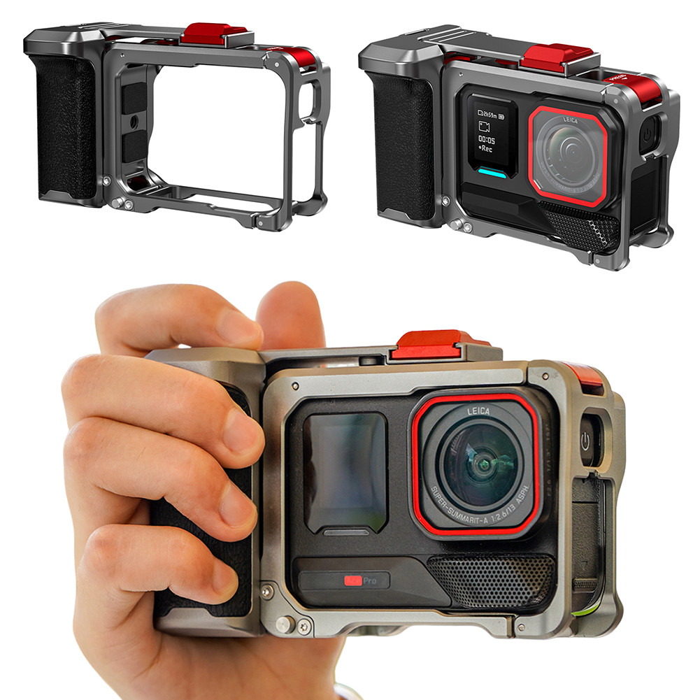 For Insta360 Ace Pro 2 Xplorer Grip Kit Street Photography Handle Grip Camera Metal Frame Case With