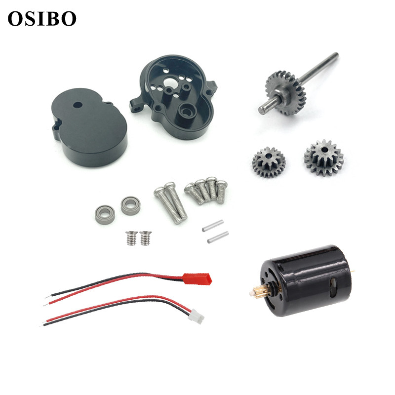 Metal Gearbox D12 Gear Box Case With Steel Gear With 370 Brush Motor Set For Wpl D12 D42 1/10 Rc Car