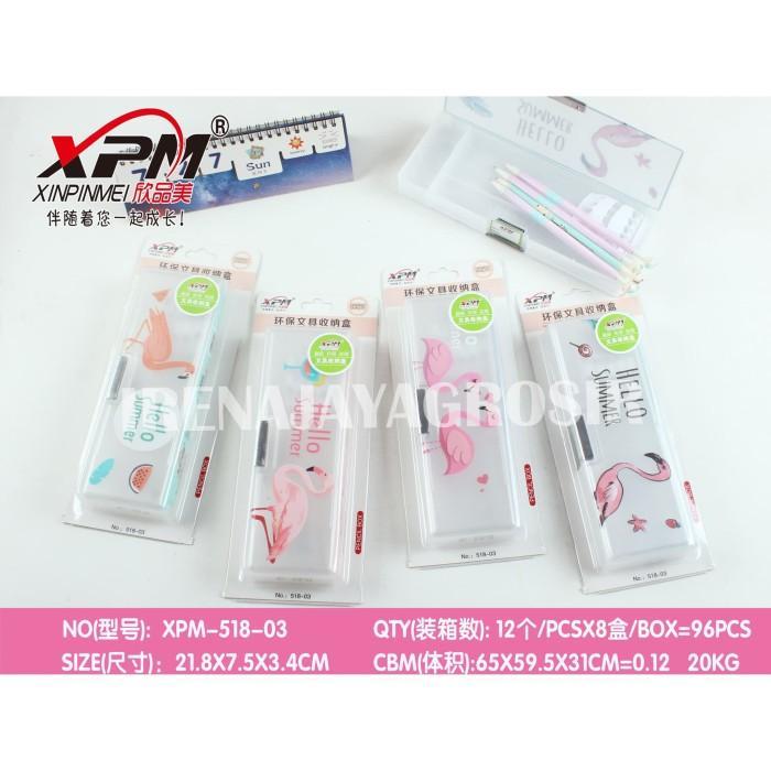 XPM Pencil Case Transparant XPM-518 Tempat Pensil Magnet Plastik Transparan