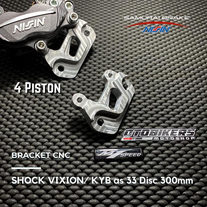 Breket Kaliper Nissin Samurai 4P Vixion Kyb Disc 300 320 Mm 4 Piston