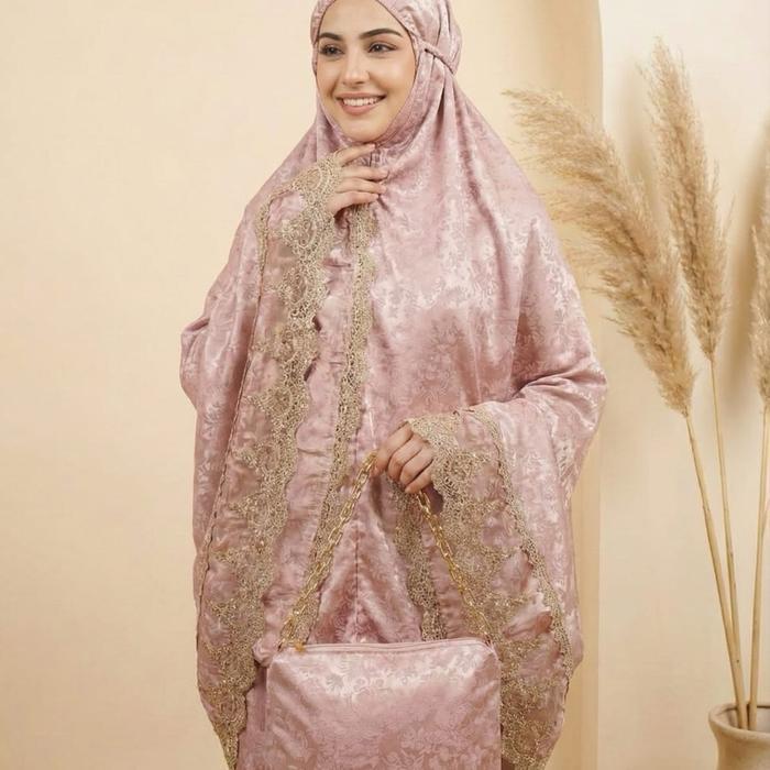 mukena silkyjaguar, mukena mewah, mukena elegan, mukena traveling, mukena elegan