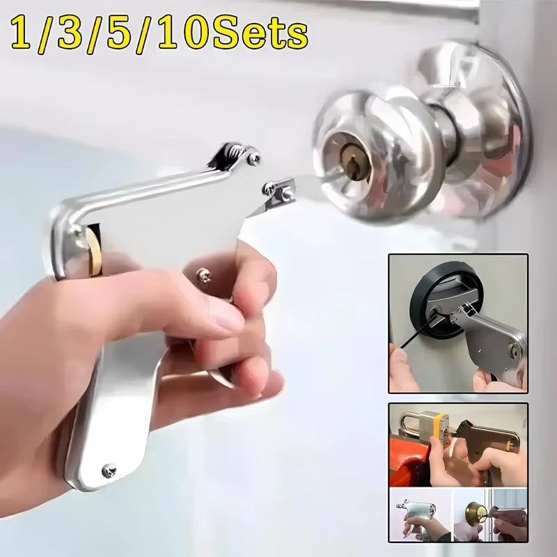 New Lock Pick Bum Stainless Steel Door Opener Key Gun-Repair Tool Kit Gun Parts Steel Lock Picking