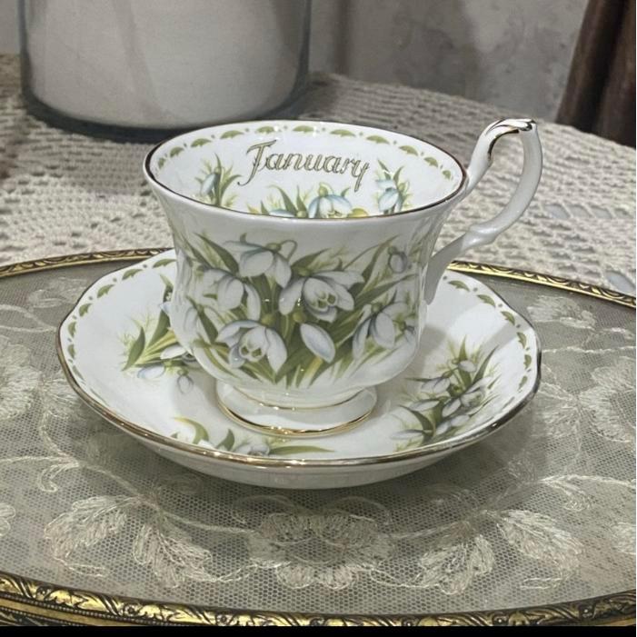 Royal Albert Tea cup Duo FOTM January SNI