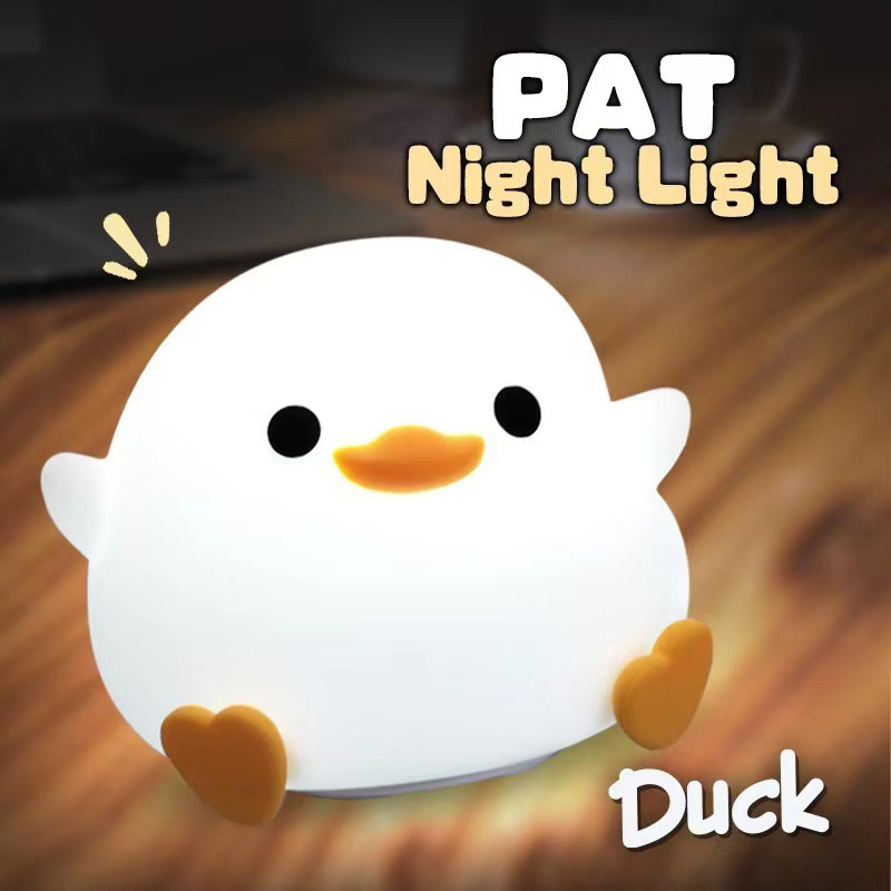 DoDo Duck Night Light, Cute Duck Lamp, Rechargeable Dimmable Nightlight, Silicone LED Bedside Lamp