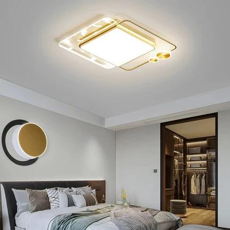 GOGEOUS LAMPU PLAFON MINIMALIS MODERN 48/90CM REMOTE 3 WARNA BULAT/PERSEGI EMAS LAMPU PLAFON RUANG